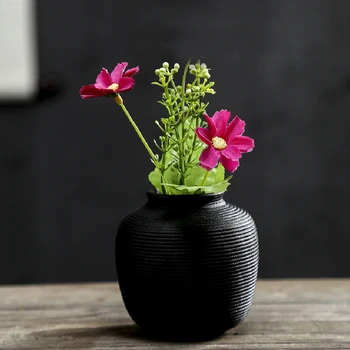 1pc Small Ceramic Hydroponics Plant Vase, Dry Flower Decor, Living Room, Dining Room, Home Office, Bookshelf (Small, Mini)
