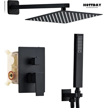 ระบบฝักบัวแบบซ่อนพร้อมฝักบัวเรนชาวเวอร์ขนาด 10 นิ้ว และฝักบัวแบบมือถือ ชุดฝักบัวเรนชาวเวอร์หรูหราสำหรับห้องน้ำ ชุดฝักบัวอาบน้ำแบบมือถือ 1