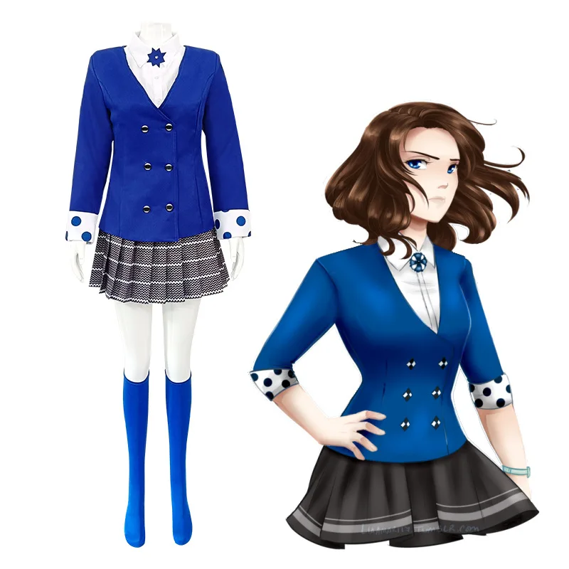 

The Musical Veronica Sawyer Cosplay Blue Uniform Skirt Outfits Costume Red Veronica Sawyer Costume