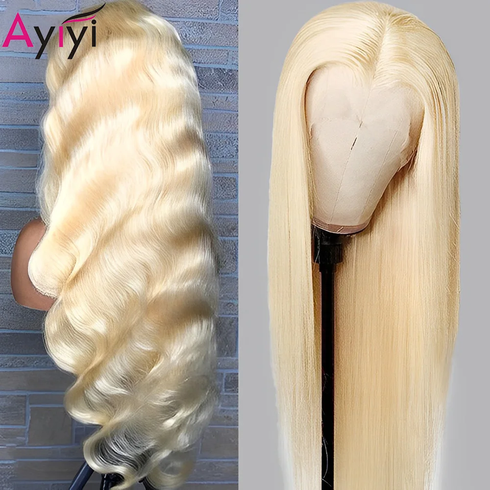 

613 Blonde Wig Straight 13X4 Hd Lace Human Hair Wigs For Women PrePlucked 4x4 Hd Lace Closure Wig Straight Hair Wig On Sale