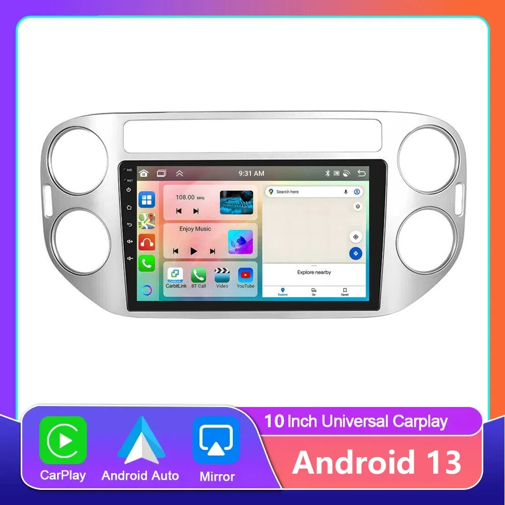 

Автомагнитола 2 Din для VW Volkswagen Tiguan 1 NF 2006 -2016, мультимедийный плеер, Android 13, GPS-навигация, головное устройство, беспроводной Carplay