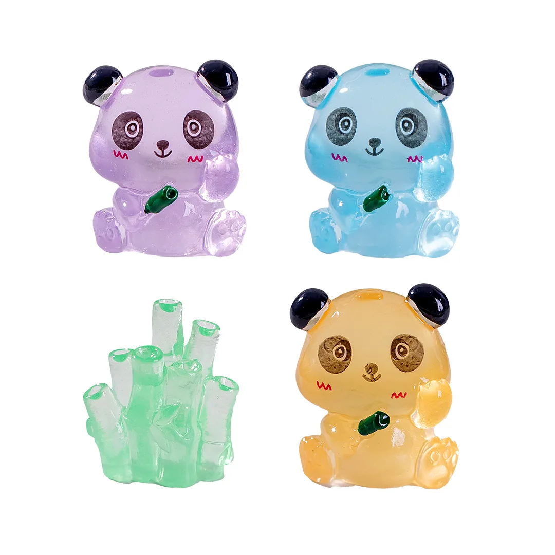 Cute Luminous 3D Panda Resin Crafts Glow In The Dark Tiny Pandas Micro Landscape Figures Decorate DIY Home Ornaments 8/24/48Pcs ornament crafts resin ornaments resin crafts resin crafts accessories resin succulent crafts