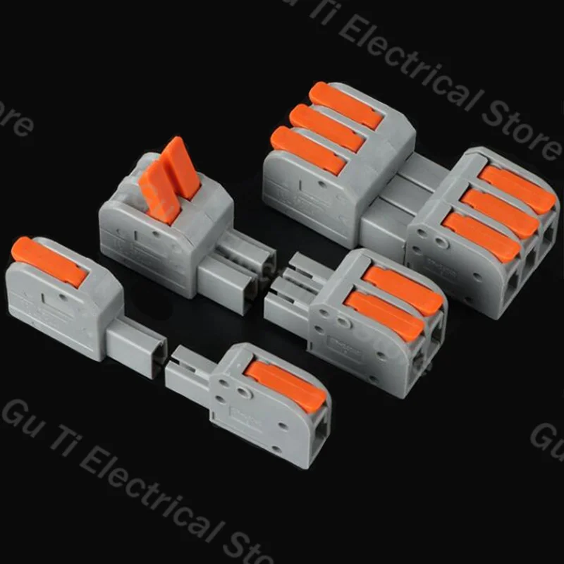 Male female docking Mini Quick Wire Connector Universal Compact Electrical Wiring Connectors Push-in Conductor Terminal Block image 2
