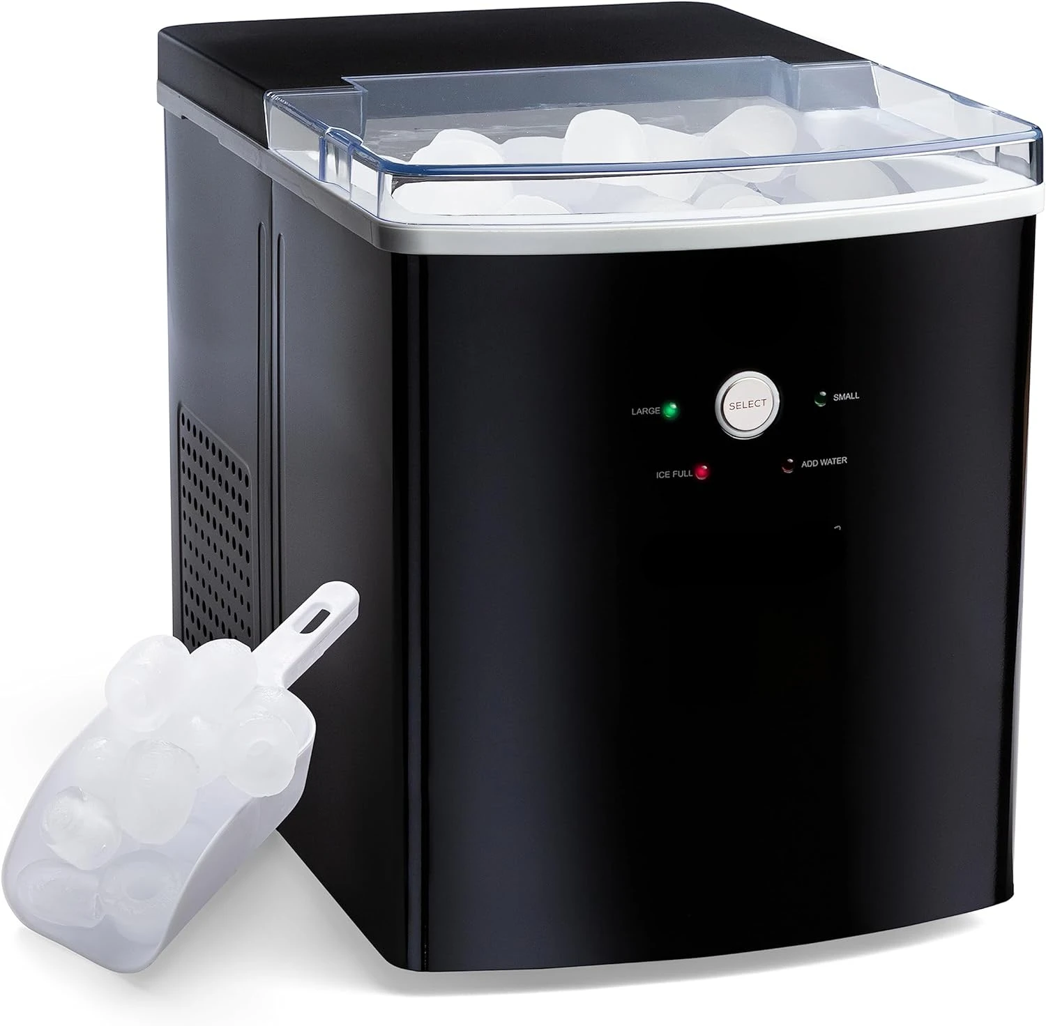 

Automatic Portable Countertop Ice Maker Machine, 33 Pounds in 24 Hours, 9 Ice Cubes Ready in 7 Minutes, with Ice Scoop and Bask