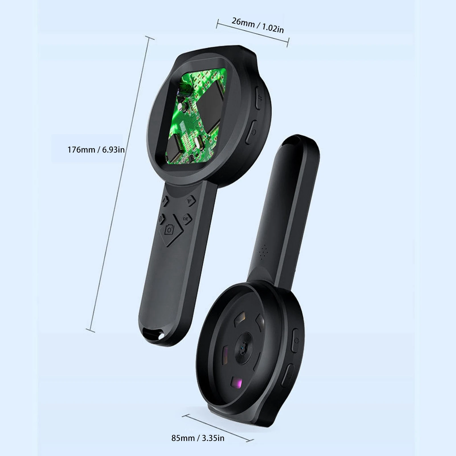 【New】Handheld Digital Magnifier 2.8in IPS Screen Portable 2MP 1000X Magnifying Glass with Light 4 Zoom Buttons 12 Languages