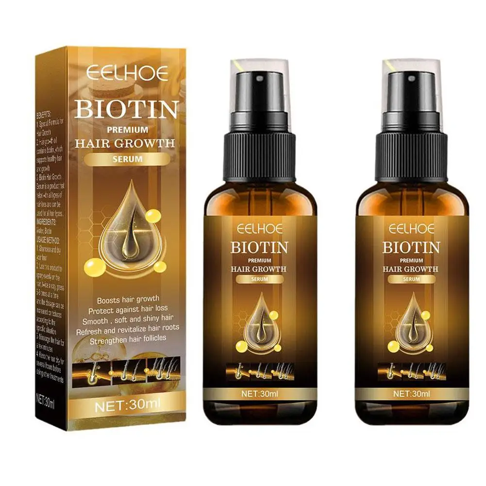 Biotin Spray &ndash; Essential Oils for Fast Anti-Hair Loss Scalp Treatment 30ml for Men and Women 2pcs