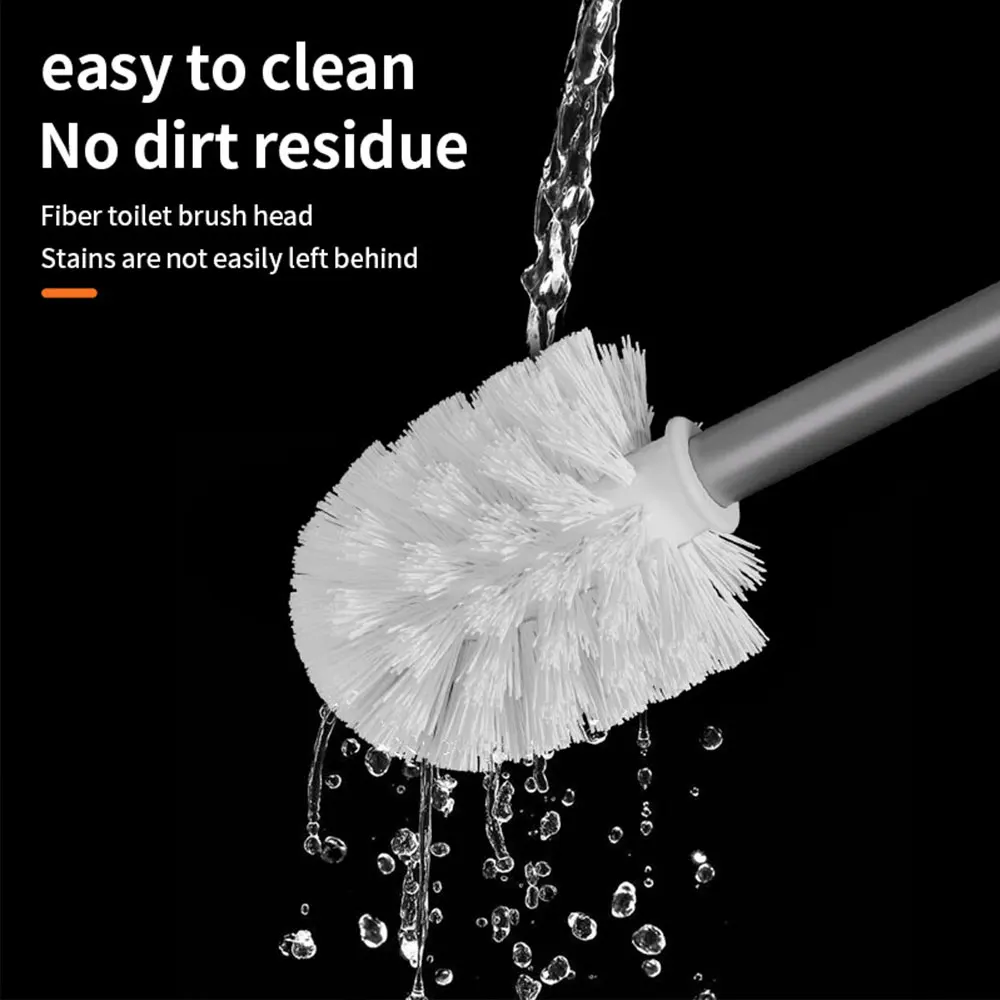 Luxury Toilet Brush Metal Shell Wall-Mounted Toilet Brush Holder No Dead Angle Home Cleaning Tools Bathroom Accessories