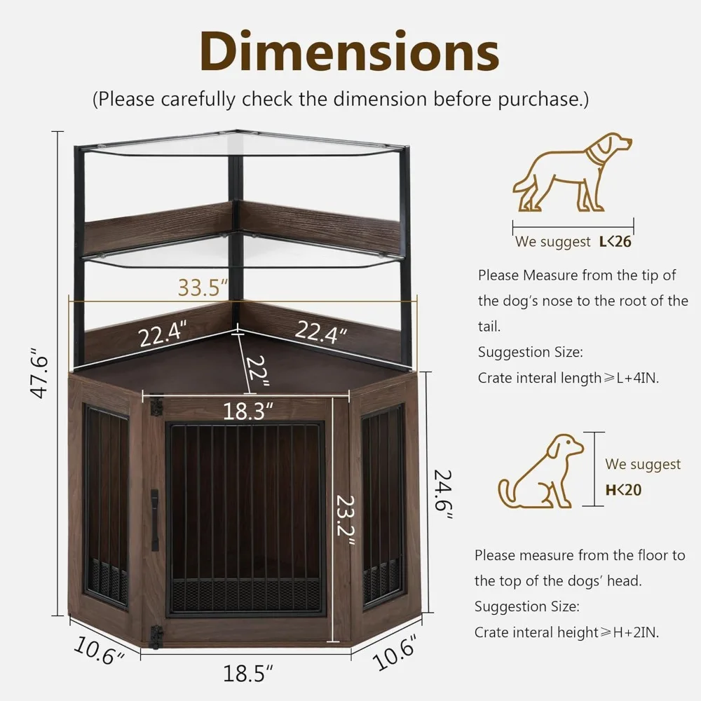 Small Corner Dog Crate Furniture - Image 3