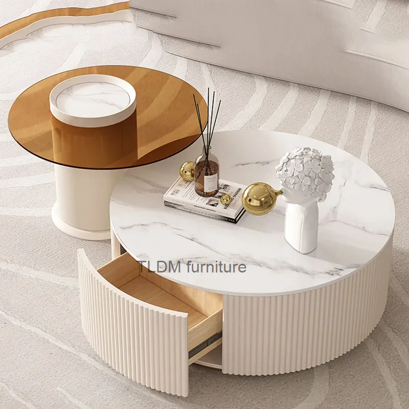 

Round Library Coffee Tables Home Luxury Minimalist Coffee Tables Modern Glass Petit Meuble Coffee Table Living Room LQQ25XP