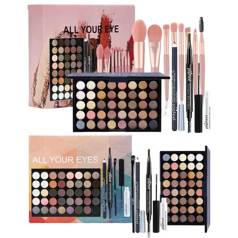 

40 Colors Eyeshadow Palette With Brushes Lasting & Waterproof Matte Eyeshadow Kit Shimmer Eyeshadow Makeup Palette For Women