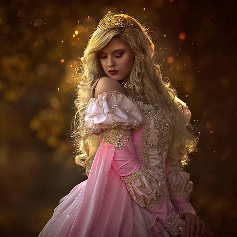 Sleeping Beauty Pink Wedding Dress