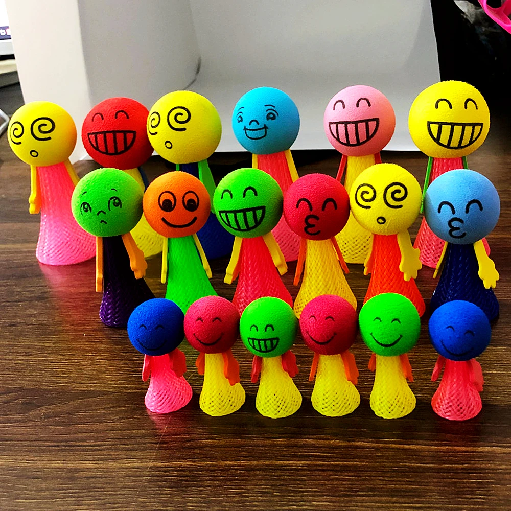 Fun Bouncing Doll Games Kids Party Goodies Toys Birthday Gifts Souvenir Pinata Filler Kindergarten School Reward Toys Bag 12Pcs