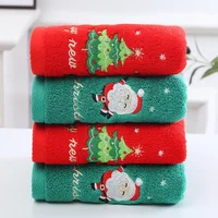 New Xmas Face Towel Christmas Decor Red Santa Claus New Year Gift Home Bathroom Washing Hand Face Towel Cloth Man Woman 1
