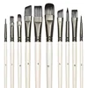 7/10Pcs Different Shape Paint Brushes Set for Art Acrylic Gouache Oil Watercolor Artist Canvas Synthetic Nylon Hair Paint Brush 6