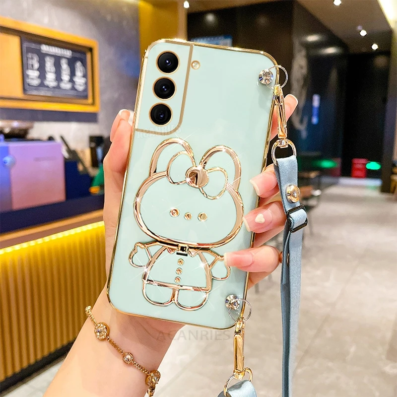 Premium Crossbody Mirror Holder Silicone Case with Lanyard