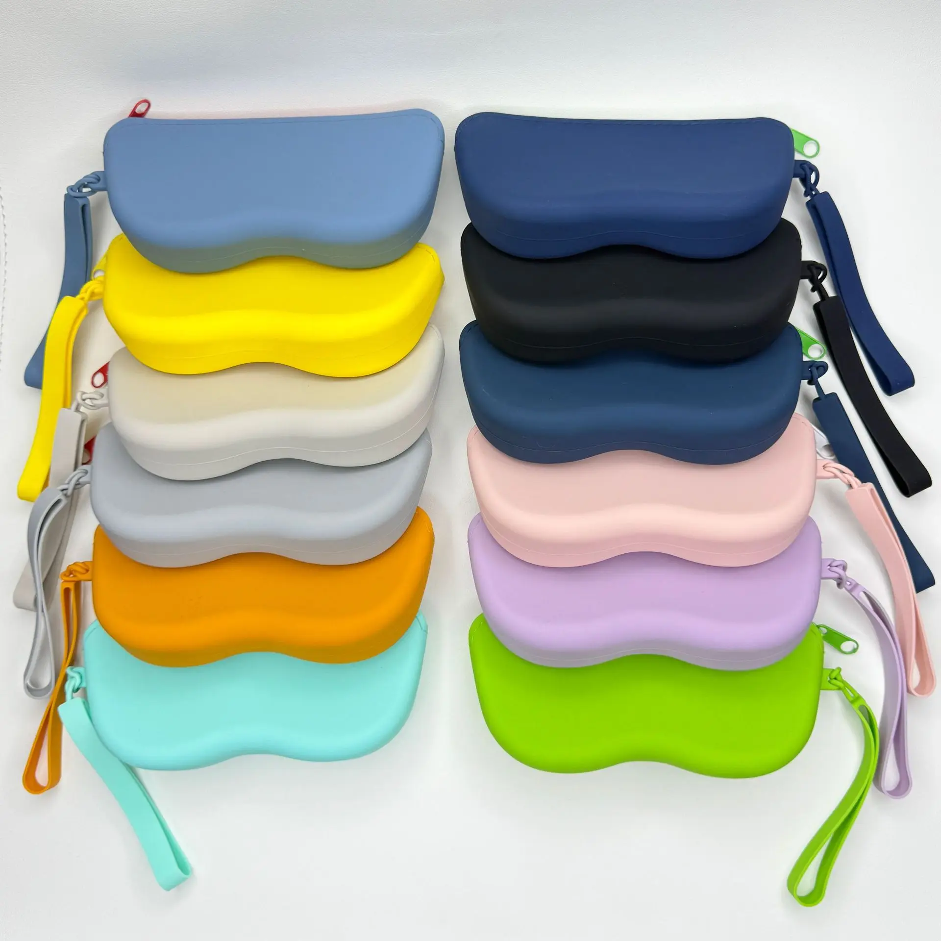 Soft Silicone Glasses Case Zipper Compact Travel Eyewear Pouch for Sunglases Glasses Cosmetics Lightweight Dustproof Storage Bag