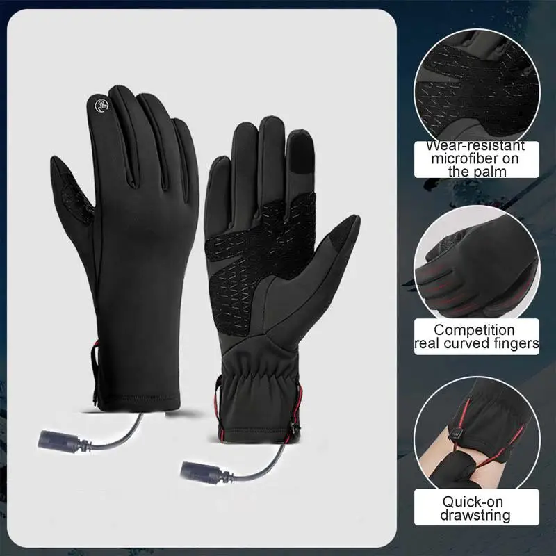 Winter Heated Gloves For Women Waterproof USB Heating Electric Gloves Anti Slip Screen Touchable Outdoor Skiing Cycling Sports - 2