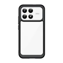 Clear Shockproof Silicone Protective Phone Case and Cover for Poco F8 Pro (Black)