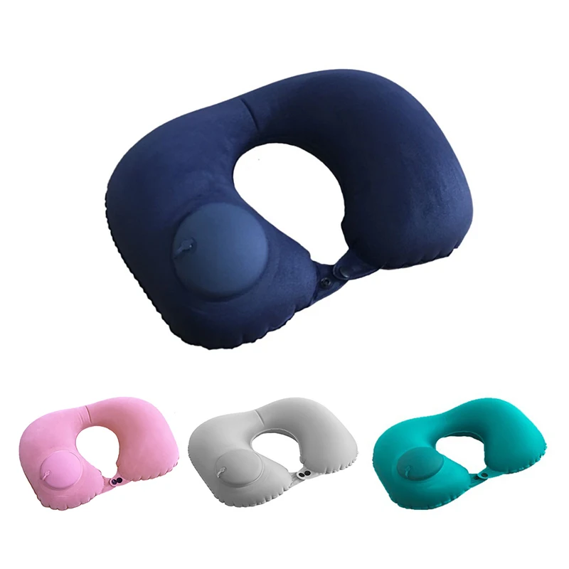 U Shape Travel Pillow Automatic Air Inflatable Airplane Car Pillows