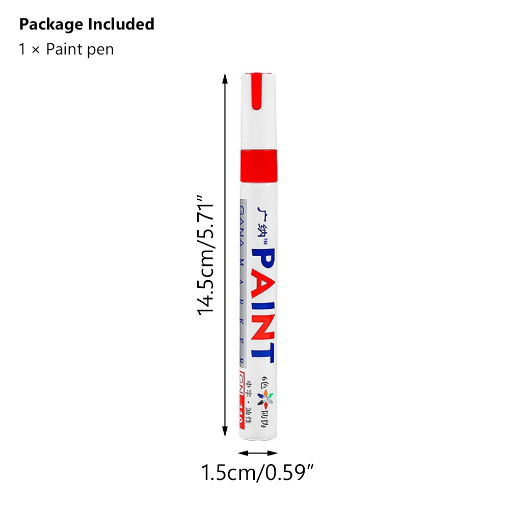 12 Colors 1Pcs Colorful Paint Marker Pen Waterproof Lasting White Markers Tire Tread Rubber Fabric Paint Metal Face Art Markers