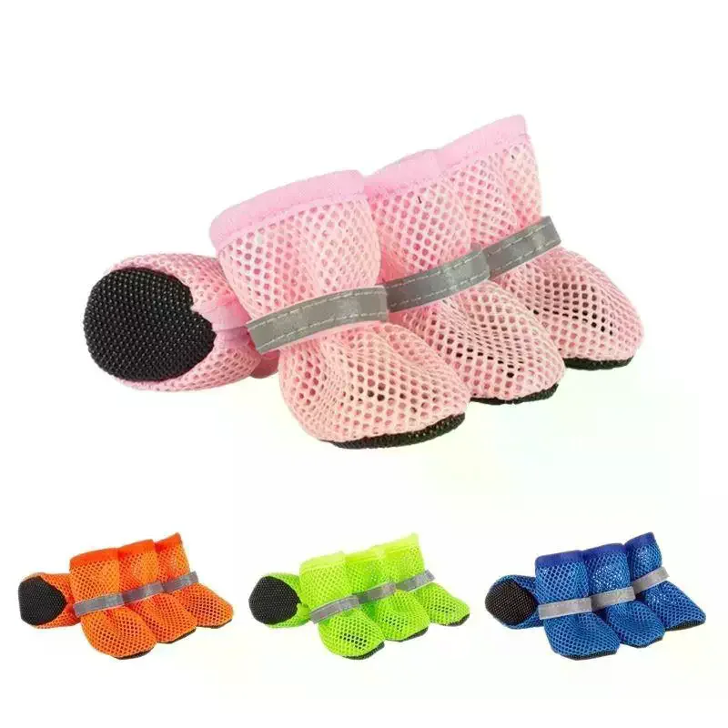 4pc, Dog Shoes Non-slip Breathable Wear-resistant Dog Boots Suitable For Small Medium Sized Pets Puppy Protective Footwear.
