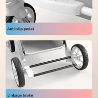 Poussette légère réversible 2 en 1 avec siège convertible haut de gamme et design compact pliable pour nouveau-nés et tout-petits 4