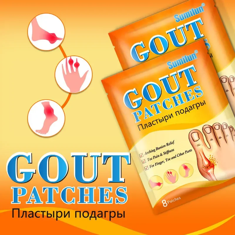 8Pcs Wormwood Pain Relief Patch Gout Treatment Finger Toe Bunion Pain Medical Plaster