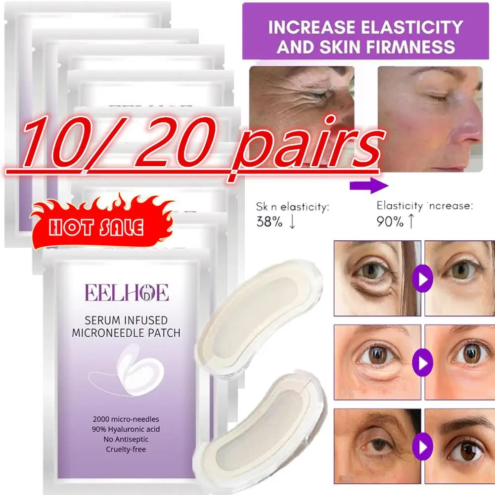 10/20x Micro-needle Under Eye Patch Eye Mask Anti-Wrinkle Eye Smooth Eye Circles Moisturizing Care Dark Crow's Patches Hydrating