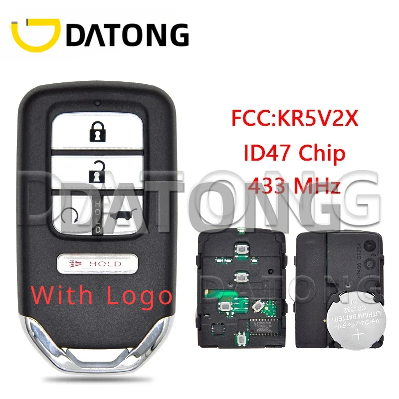 

Автомобильный пульт дистанционного управления Datong Wolrd для Honda Civic CR-V Pilot 2016-2020 ID47Chip 433 МГц FCCID KR5V2X, сменная карта Promixity