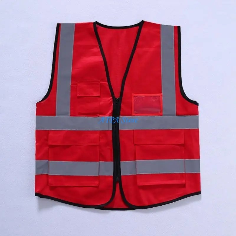 재킷 보안 조끼 5포켓용 반사 지퍼가 있는 U13C Hi-Vis 안전 조끼