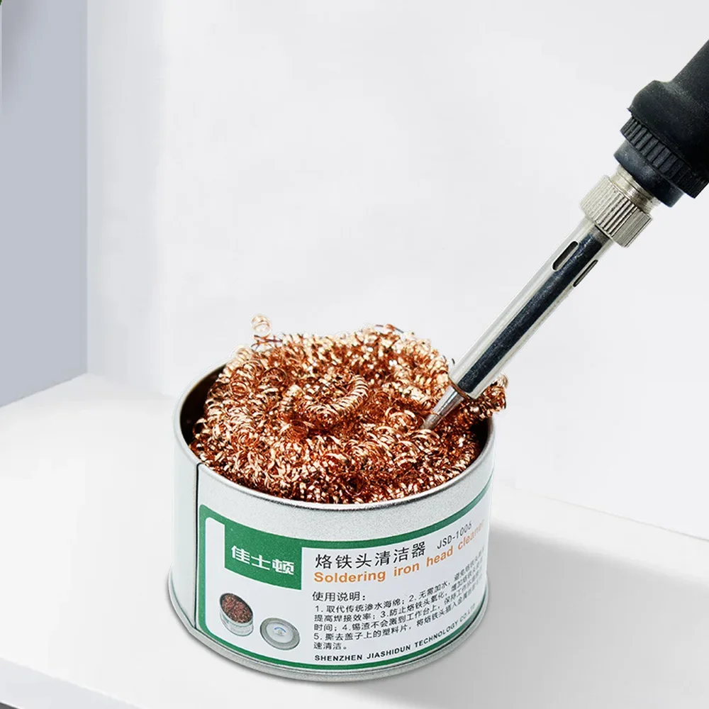 Electric Soldering Iron Tip Cleaning Ball Red Copper Metal Wire Solder Head Cleaner 1Pcs Removal Tin Slag Welding Equipment Tool soldering iron cleaner,soldering iron tip cleaner