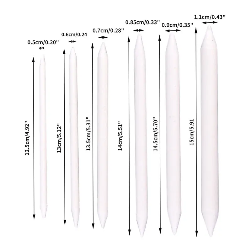 6 개/대 블렌딩 스머지 스텀 스틱 Tortillon 스케치 아트 흰색 드로잉 목탄 스케칭 도구 쌀 종이 펜 아티스트 용품