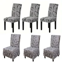 1/2/4/6pcs Dining Chair Cover Print Elastic Chair Slipcover Case 1/2/4/6Pcs Stretch Chair Covers for Wedding Hotel Banquet 1