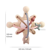 Hochet et anneau de dentition sensoriel, cloche de lit en Silicone, boule Montessori, jouets pour nouveau-nés, cadeau pour enfants, jeux de développement de 0 à 36 mois 6