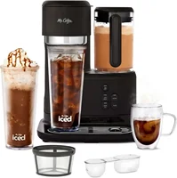 Coffee 3-in-1 Single-Serve Iced and Hot Coffee/Tea Maker with Blender with Reusable Filter, Scoop, Recipe Book, 2 Tumblers, 1
