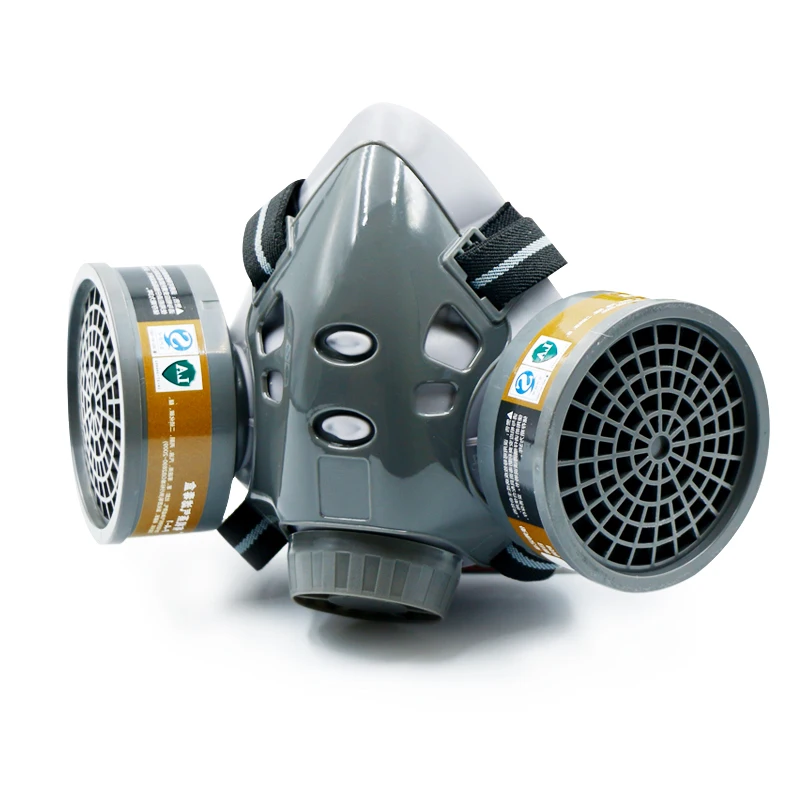 Advanced Dust and Virus Protection Half-Face Mask with Built-in Goggles and Dual-Filter System