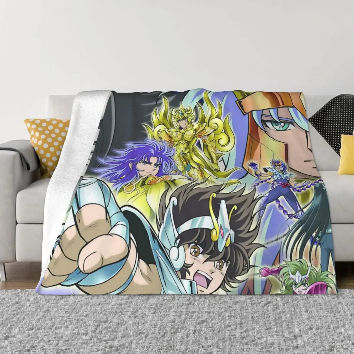 

Saint Seiya Shun Manga Blankets Coral Fleece Plush Decoration Bedroom Bedding Couch Bedspread