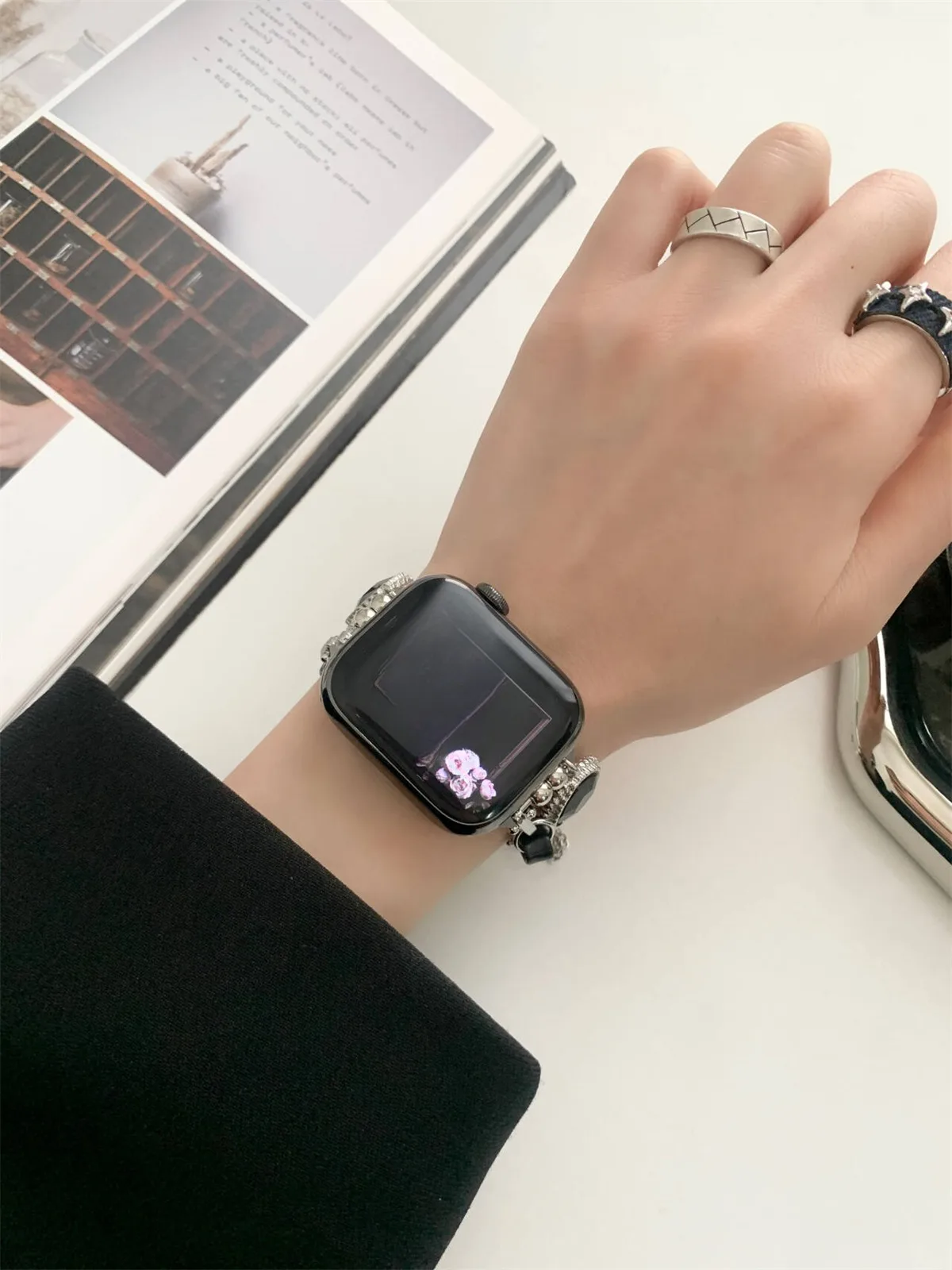 iWatch 42/44/45/46/49mm 38/40/41mm Metal Moda Saat Kayışı Watch Serisi Ultra2 Serisi 10/9/8/7/6/5/4/3/2/1_voghion.com