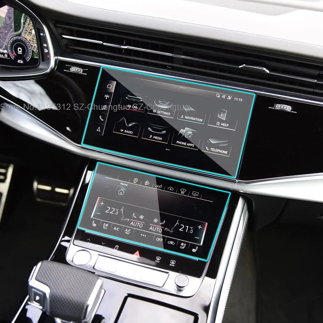 

Защита экрана из закаленного стекла для Audi Q7 Q8 E-tro 2019 2020 2021 2022 2023 автомобильное радио GPS навигация аксессуары для интерьера