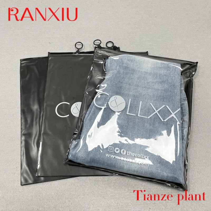 Custom eco friendly Black Matte Frosted PE Packaging Plastic zipper Bags  Swimwear Clothes t shirt bags plastic black - AliExpress