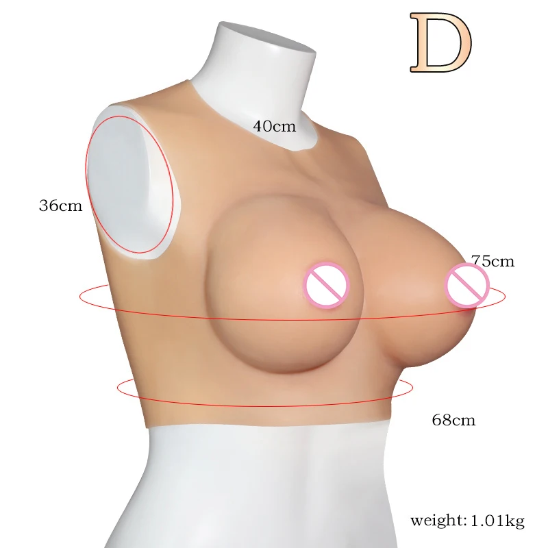 Fake Chest False Silicone Breast Enlargement Artificial Big Tits Round Neck B/C/E/F Cup Boobs Forms Crossdresser Sexy Toys Women