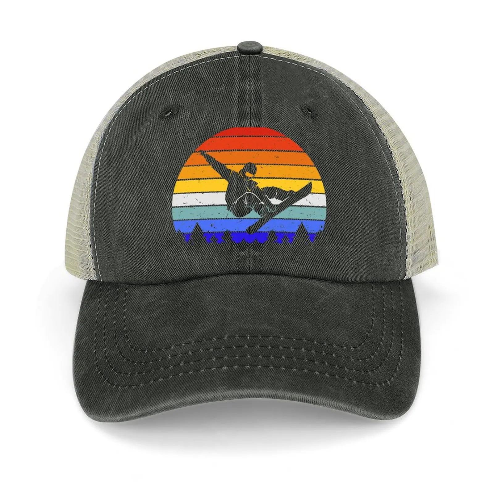 

Vintage Retro Snowboarder Sunset Snowboard I Cowboy Hat Luxury Hat Sports Cap Luxury Cap Women's Hats For The Sun Men's