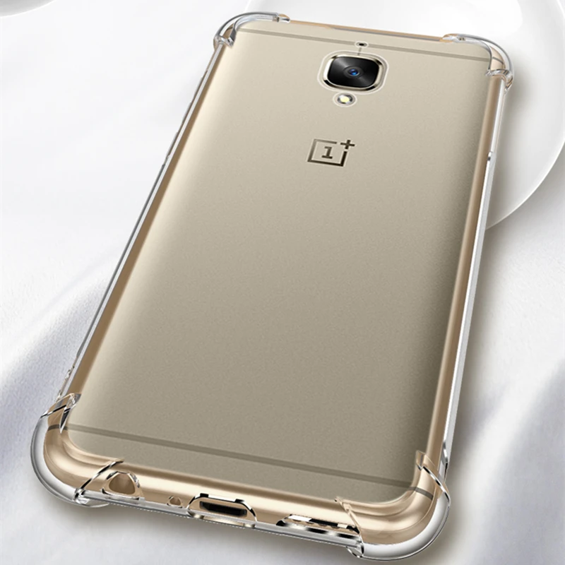 Reinforced Corners Case Clear Soft TPU Camera Protection Shockproof Airbag Cover for Oneplus 3 A3000 3T 4