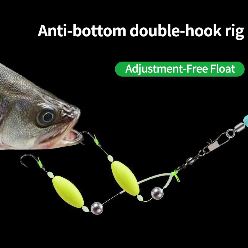1pc Two/Three Hooks Fishing Hair Rigs Hooks Float Suspension