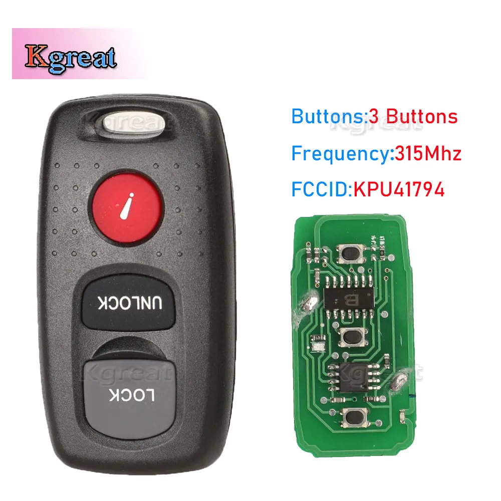 1pcs3ButtonsCarRemoteKeyKeylessEntryFobTransmitterAlarm