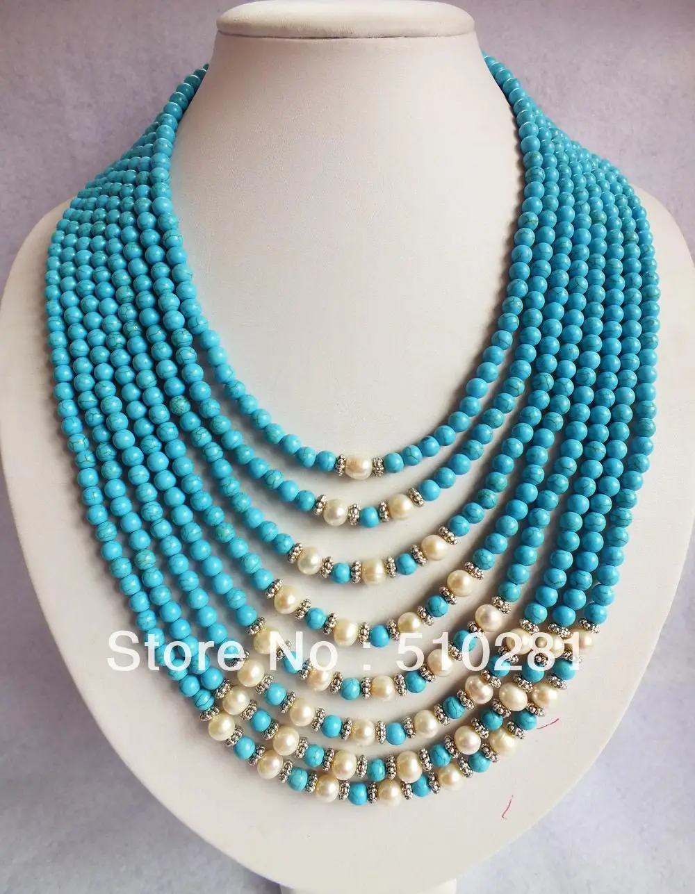 

GIRLS . PRINCESS GIFT PEARL NECKLACE BY HAND BLUE Natural stone SO DIGNITY SET