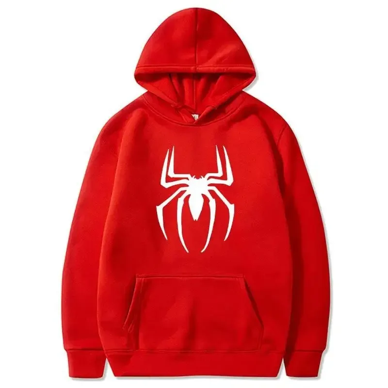 

2024 New Men's Hoodie Street Fashion Spider Print Sweatshirt Fleece Hoodie Ladies Casual Funny Anime Movies Loose Hoody