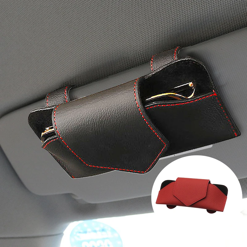 Car Glasses Case Auto Sun Visor Glasses Holder Sunglasses Clip Card
