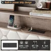 Large Bed Frame, 51.9-inch High Wing Back Cushioned Storage Headboard, with USB Charging, LED Platform Bed 5