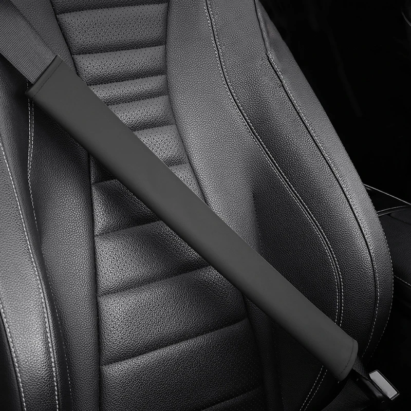 48cm Extended Car Seat Belt Cover Shoulder Pad Soft Microfiber Leather Comfort Neck Cushion Protector Auto Interior Accessories